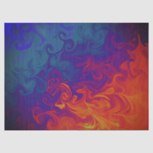 Hellblau Lila Orange Swirl Abstrakt Seidenpapier
