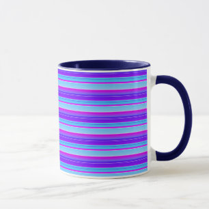 Hellblau lila violett gestreift tasse
