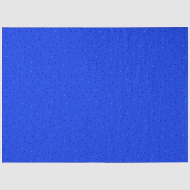 Hellblau mit kleinen Polka-Punkten. Seidenpapier (Vorderseite)