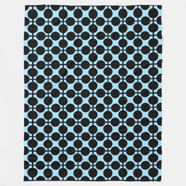 Hellblau mit schwarzer geometrischer fleecedecke (Vorderseite)