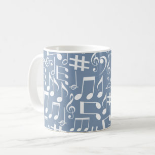 Hellblau mit tanzenden Noten Kaffeetasse