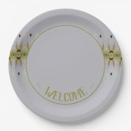 Hellblau mit Zitronengrün Pappteller