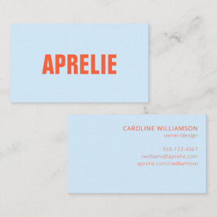 Hellblau Orange Fette Firmenname Branding Visitenkarte