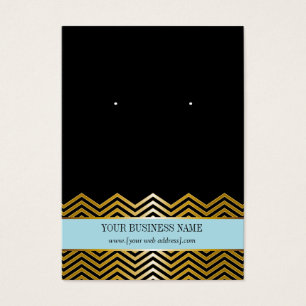 Hellblau Schwarz Gold Chevron Benutzerdefinierte O