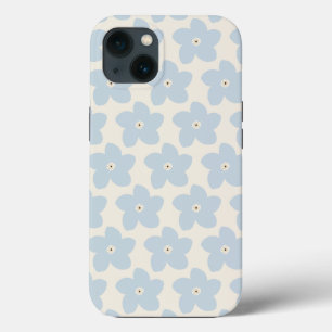Hellblau und cremefarbene Retro-Blume Case-Mate iPhone Hülle