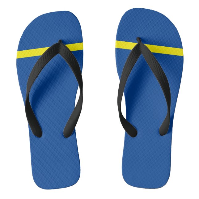 Hellblau und gelb flip flops (Fußbett)