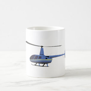 Hellblau und gelb Hubschrauber Kaffeetasse