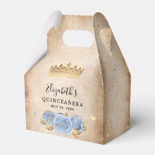 Hellblau und Gold Elegante Geburtstagsfeier Geschenkschachtel