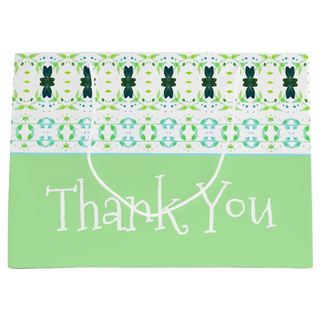 Hellblau und grün große geschenktüte (Vorderseite)