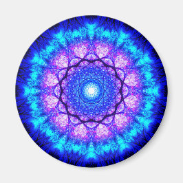Hellblau und Lila Mandala Magnet