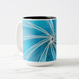 Hellblau und Silberrad Zweifarbige Tasse