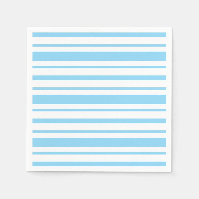 Hellblau und weiß gestreift serviette (Vorderseite)