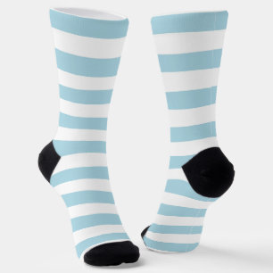 Hellblau und weiße Streifen Socken