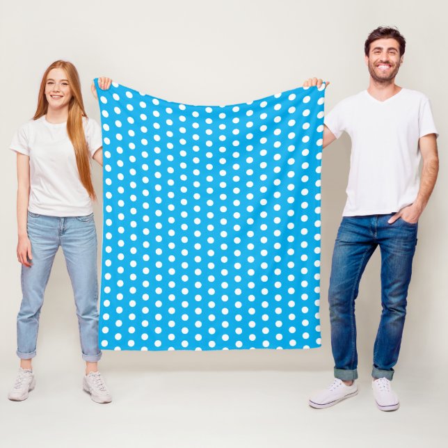 Hellblau und weiße Tupfen  Fleecedecke (Beispiel)