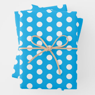 Hellblau und weiße Tupfen  Geschenkpapier Set