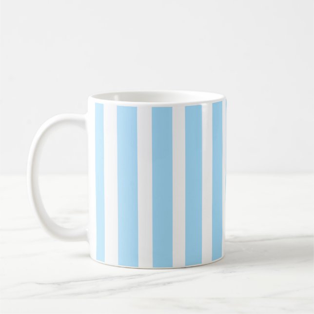 Hellblau-weiß gestreift vertikal  kaffeetasse (Links)