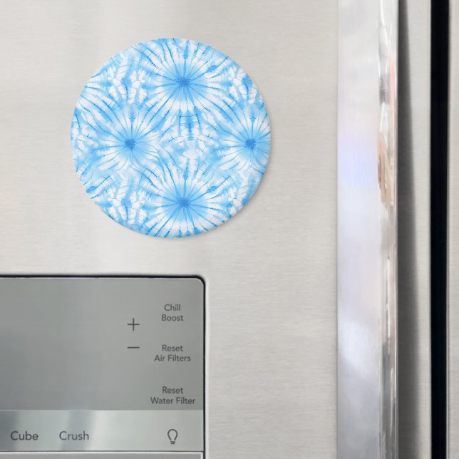 Hellblau-Weiß-Tie-Dye Magnet (In Situ (Kühlschrank))