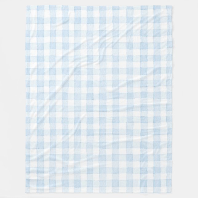 Hellblau Weiße Karierte Streifen  Fleecedecke (Vorderseite)