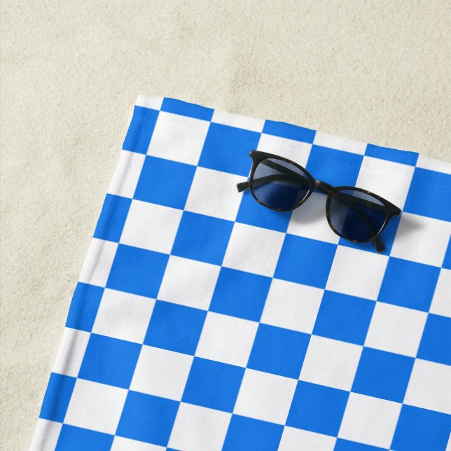 Hellblau-weiße Karos Strandtuch (Beispiel)