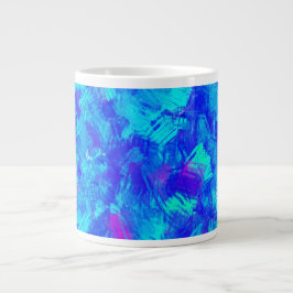 Hellblaue Abstrakte Pinselstriche Design Jumbo-Tasse