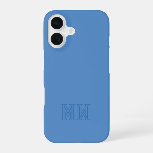 Hellblaue Anfangsbuchstaben Monogramm Einfach Mini iPhone 16 Hülle (Rückseite)