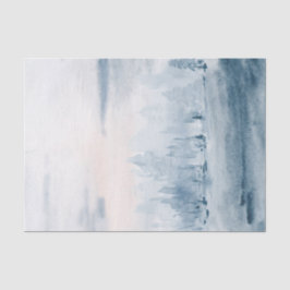 Hellblaue Aquarelllandschaft Schneewolken Seidenpapier