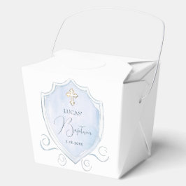 Hellblaue Aquarelltaufe Wappen Taufe raus Geschenkschachtel