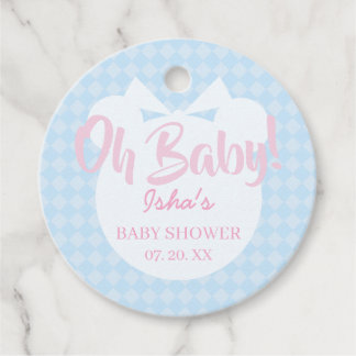 Hellblaue Bär Oh Baby Baby Shower Favor Tags Geschenkanhänger