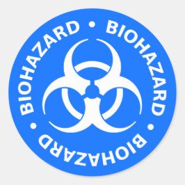 Hellblaue Biogefährdung-Warnaufkleber Runder Aufkleber