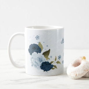 hellblaue Blume Kaffeetasse