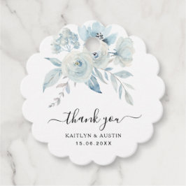 hellblaue Blumen Gastgeschenk Hochzeit Tags Geschenkanhänger