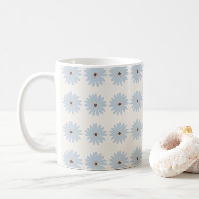 Hellblaue Daisy Kaffeetasse (Mit Donut)