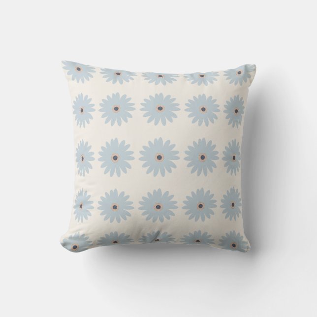 Hellblaue Daisy Kissen (Vorderseite)