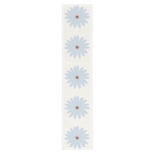 Hellblaue Daisy Kurzer Tischläufer (Vorderseite)