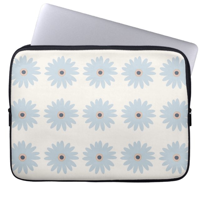 Hellblaue Daisy Laptopschutzhülle (Vorderseite)