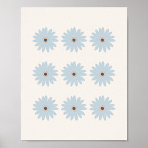 Hellblaue Daisy Poster