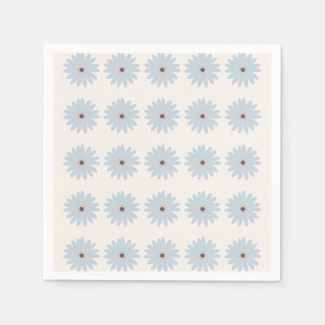 Hellblaue Daisy Serviette (Vorderseite)