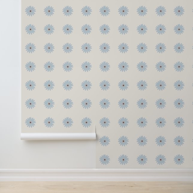 Hellblaue Daisy Tapete (Anwendung)