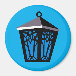 Hellblaue Eulenlaterne Magnet