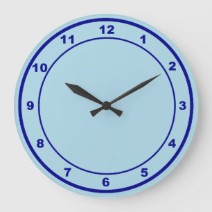 Hellblaue Farbrunde Form Akrylklemmenuhr Große Wanduhr