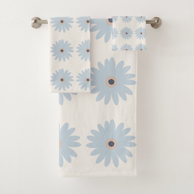Hellblaue Gänseblümchen Badhandtuch Set (Insitu)