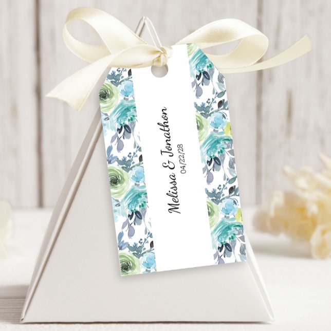 Hellblaue gelbe grüne Blumenzauberschilder Geschenkanhänger (Von Creator hochgeladen)