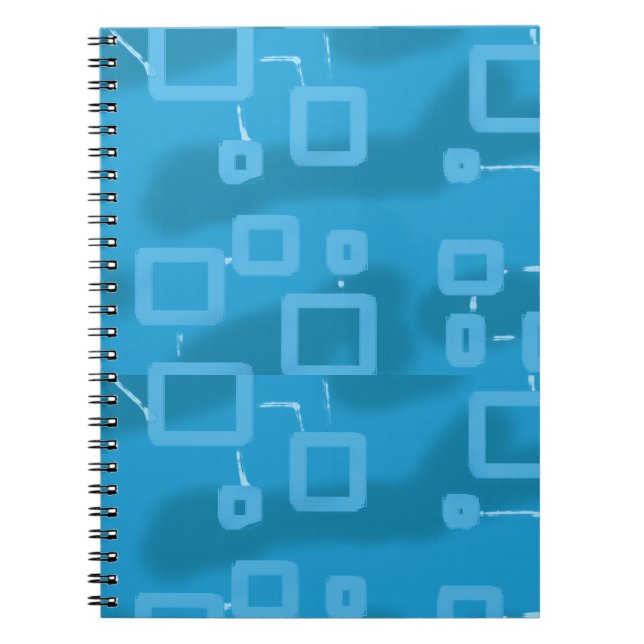 Hellblaue geometrische Quadrate  Notizblock (Vorderseite)