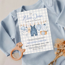 Hellblaue Gingham-Blaujeans-Baby-Denim-Party