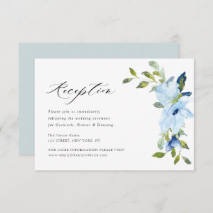 hellblaue Hochzeitskarte RSVP Karte