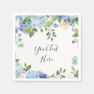 Hellblaue Hortensien-Blumen PARTY-Papier Serviette