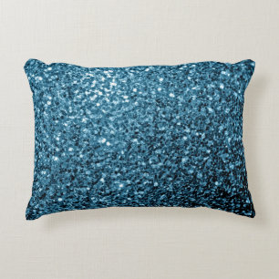 Hellblaue Imitate Glitzer Glitzern Zierkissen