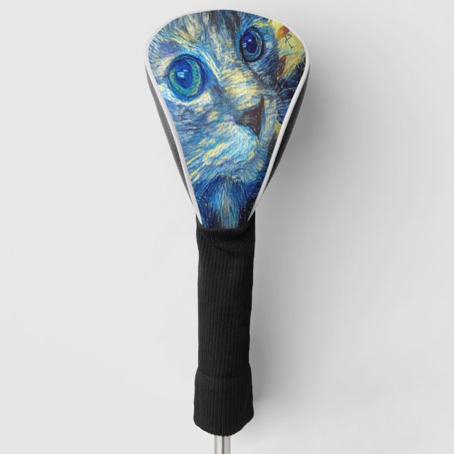 Hellblaue Katze Golf Headcover (Vorderseite)