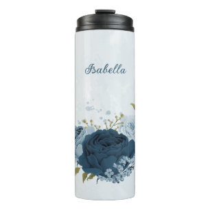 hellblaue marineblume hochzeit  thermosbecher