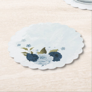 hellblaue marineblumen hochzeit untersetzer